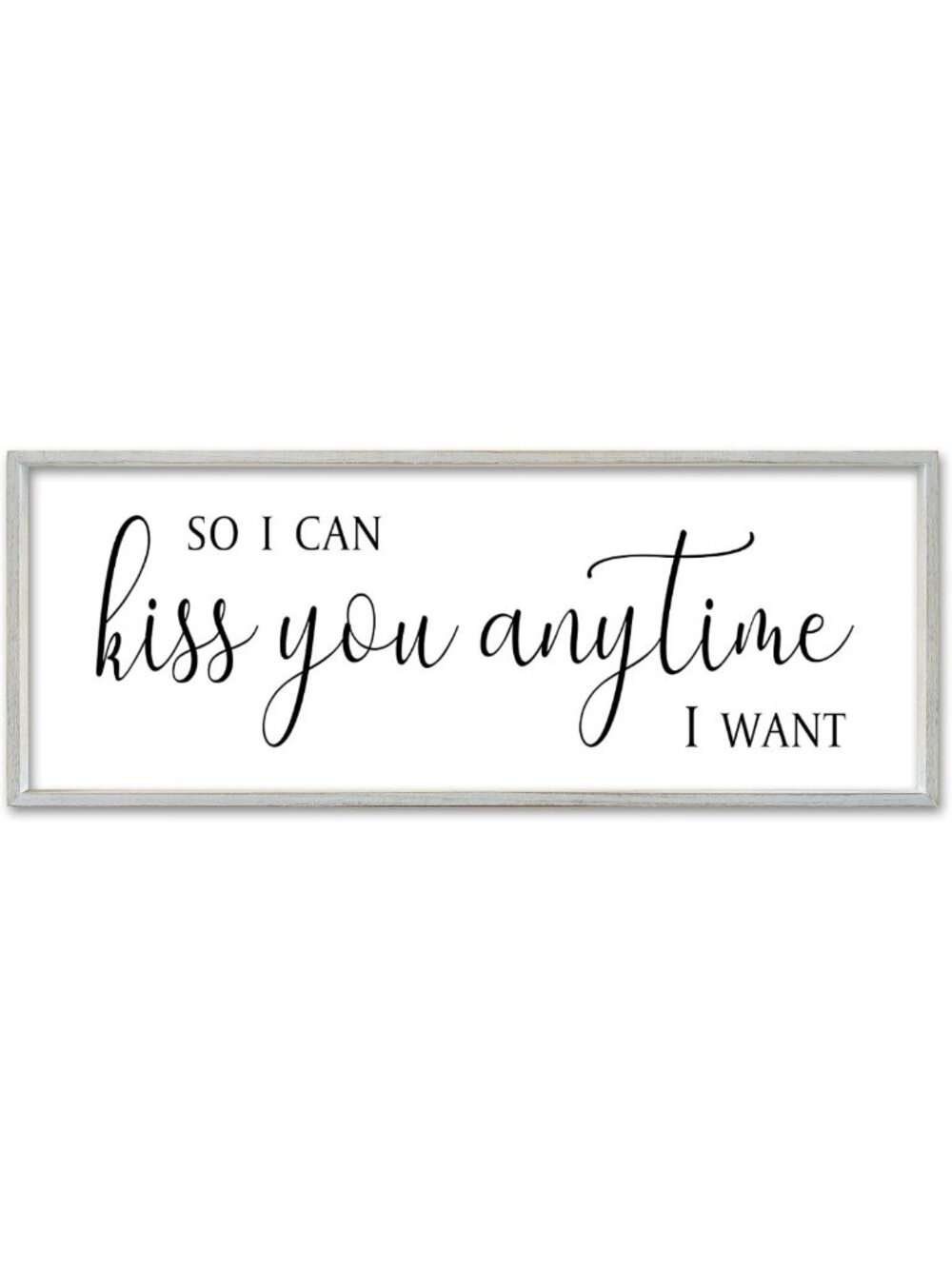 Charming 'Kiss You Anytime' Wall Sign - 40x15 Inches, Rustic Home Decor